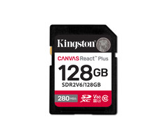 Kingston Kingston Technology 128GB Canvas React Plus SDXC UHS-II 280R/100W U3 V60 voor Full HD/4K