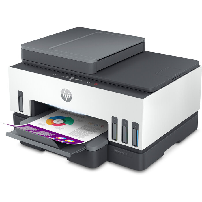 Hewlett & Packard INC. HP Smart Tank 7605 Draadloos All-in-One Kleur Printer, Dubbelzijdig printen; Kopieerapparaat, Scanner
