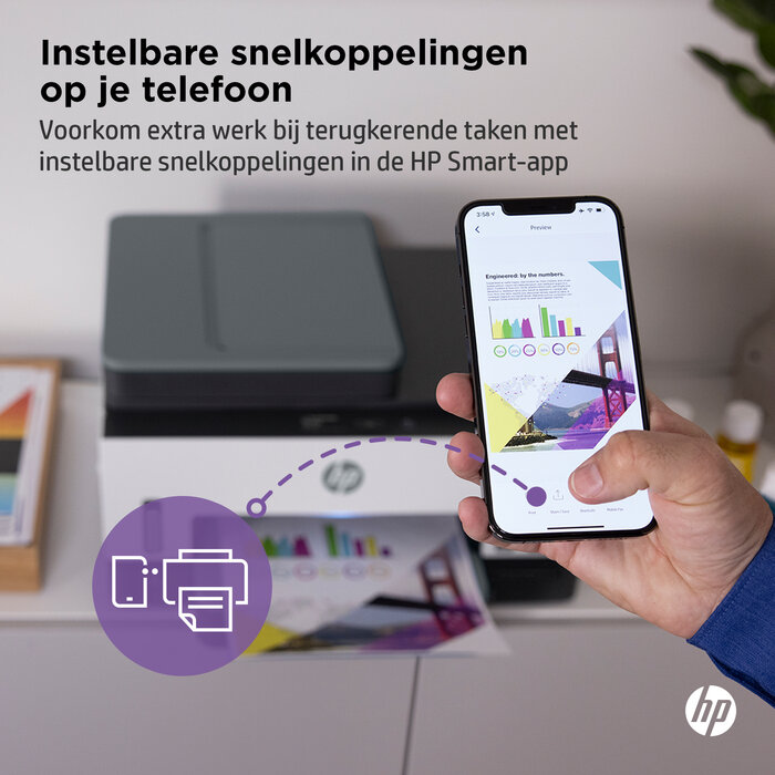 Hewlett & Packard INC. HP Smart Tank 7605 Draadloos All-in-One Kleur Printer, Dubbelzijdig printen; Kopieerapparaat, Scanner