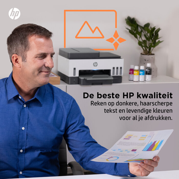 Hewlett & Packard INC. HP Smart Tank 7605 Draadloos All-in-One Kleur Printer, Dubbelzijdig printen; Kopieerapparaat, Scanner