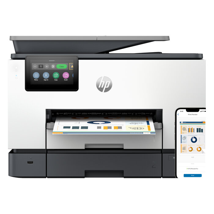 Hewlett & Packard INC. HP OfficeJet Pro 9130b Draadloos All-in-One Kleur Printer, Dubbelzijdig printen; Kopieerapparaat, Scanner