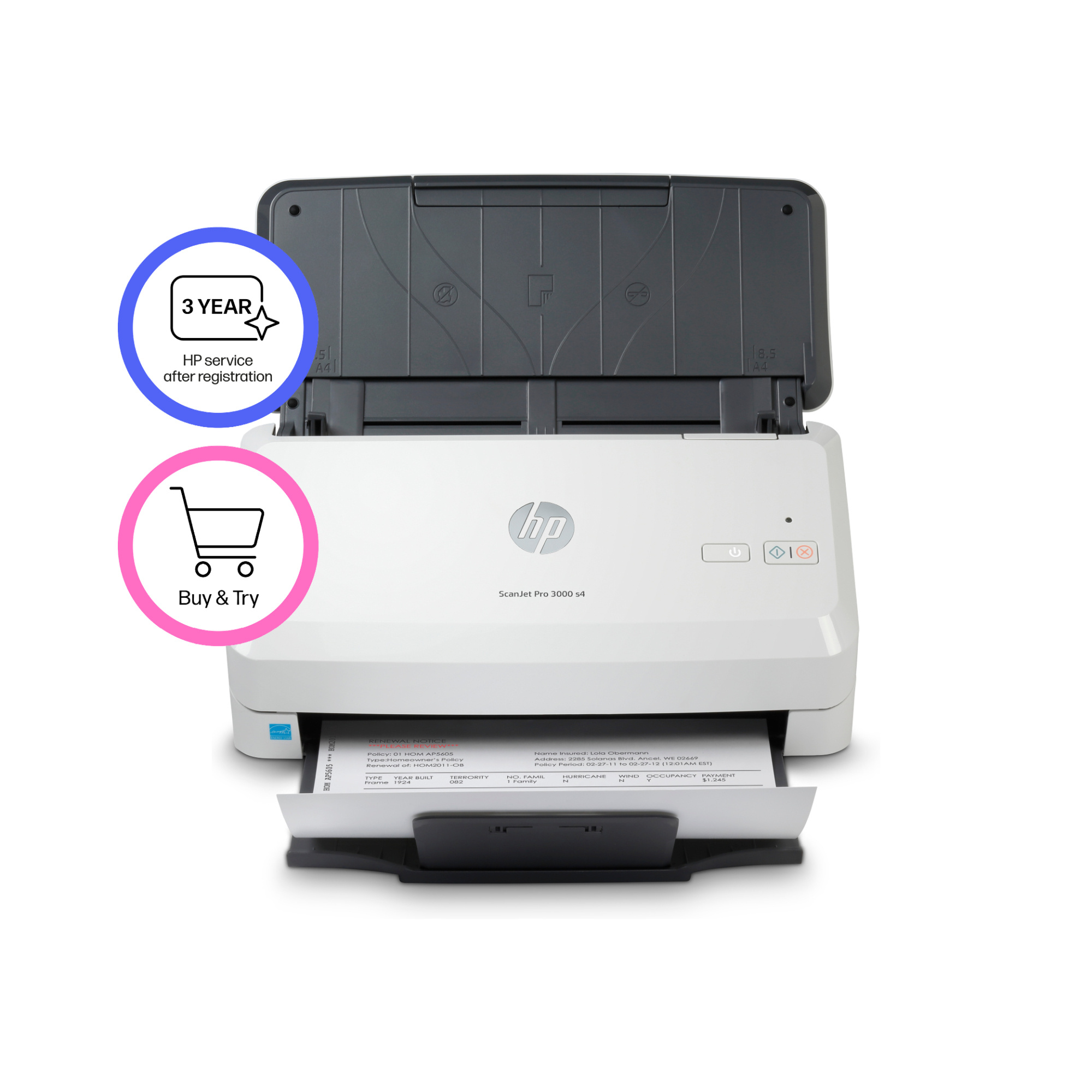 Hewlett & Packard INC. HP Scanjet Pro 3000 s4 Paginascanner 600 x 600 DPI A4 Zwart, Wit