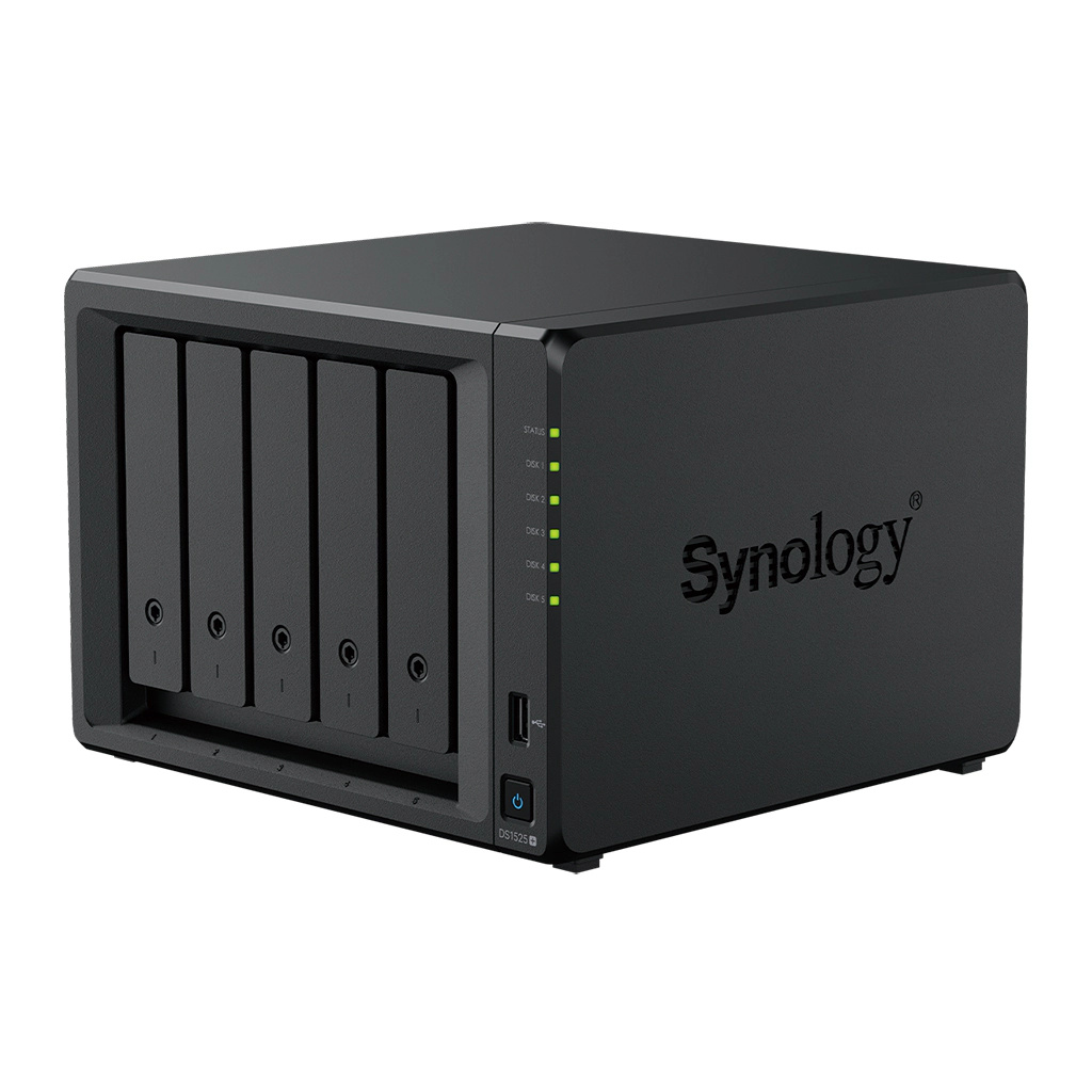 Synology DiskStation DS1525+ data-opslag-server NAS Ryzen Embedded V1500B 8 GB DDR4 0 TB Zwart