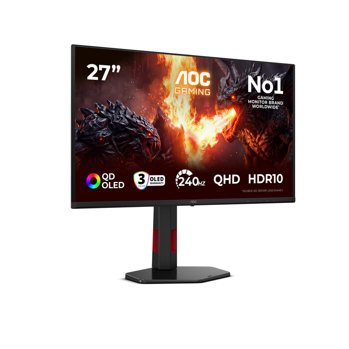 AOC AOC G4 Q27G4ZDRAD computer monitor 67,3 cm (26.5") 2560 x 1440 Pixels Quad HD OLED Zwart, Rood
