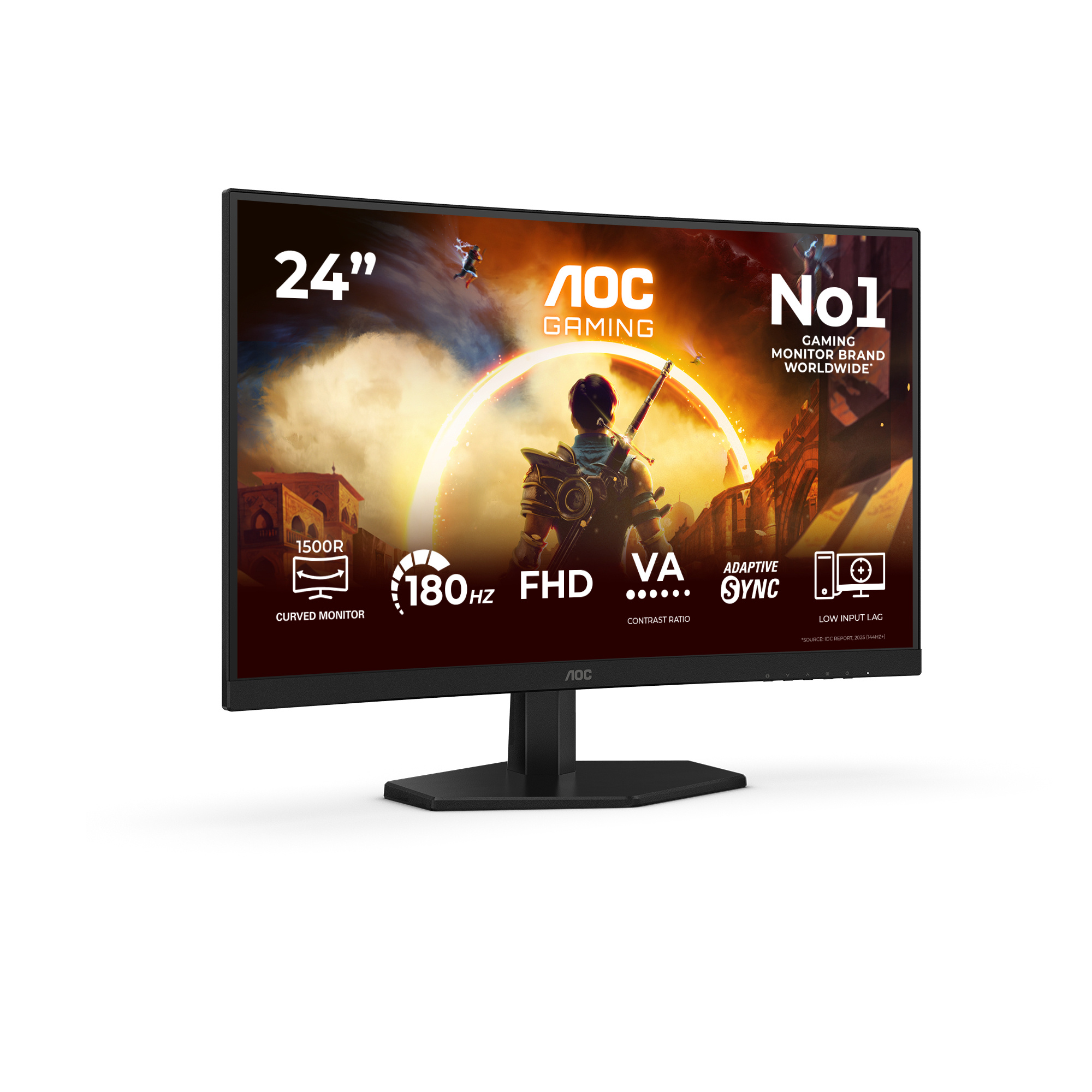 AOC AOC G4 23.6" VA FHD 180Hz computer monitor 59,9 cm (23.6") 1920 x 1080 Pixels Full HD LCD Zwart, Rood