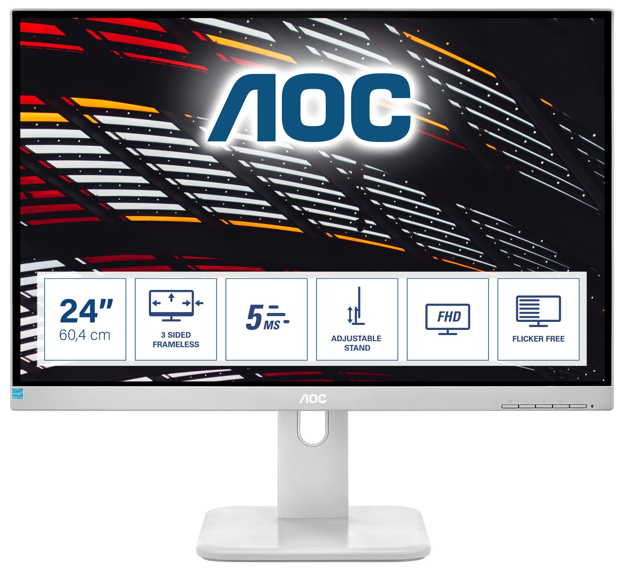AOC AOC P1 24P1/GR computer monitor 60,5 cm (23.8") 1920 x 1080 Pixels Full HD LED Grijs