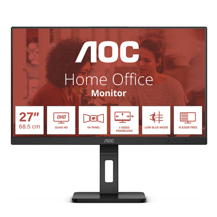 AOC AOC Q27E3UMF computer monitor 68,6 cm (27") 2560 x 1440 Pixels Quad HD Zwart