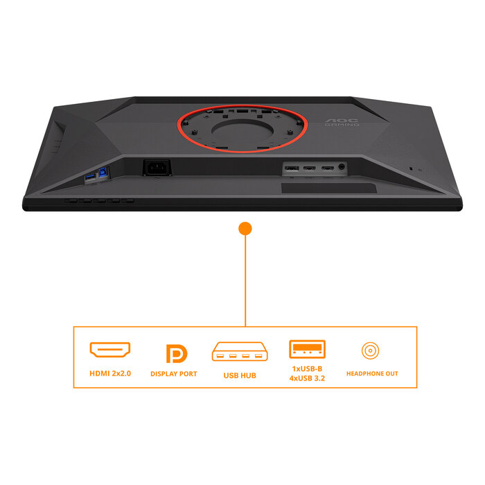 AOC AOC G4 25G4KUR computer monitor 62,2 cm (24.5") 1920 x 1080 Pixels Full HD LED Zwart, Rood