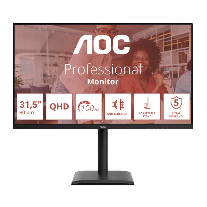 AOC AOC E4 Q32E4U computer monitor 80 cm (31.5") 2560 x 1440 Pixels Quad HD LED Zwart