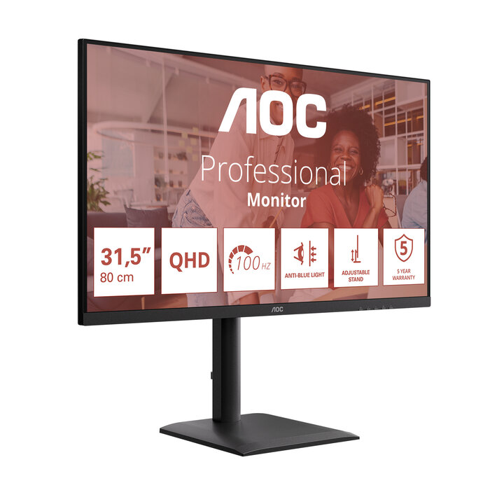 AOC AOC E4 Q32E4U computer monitor 80 cm (31.5") 2560 x 1440 Pixels Quad HD LED Zwart