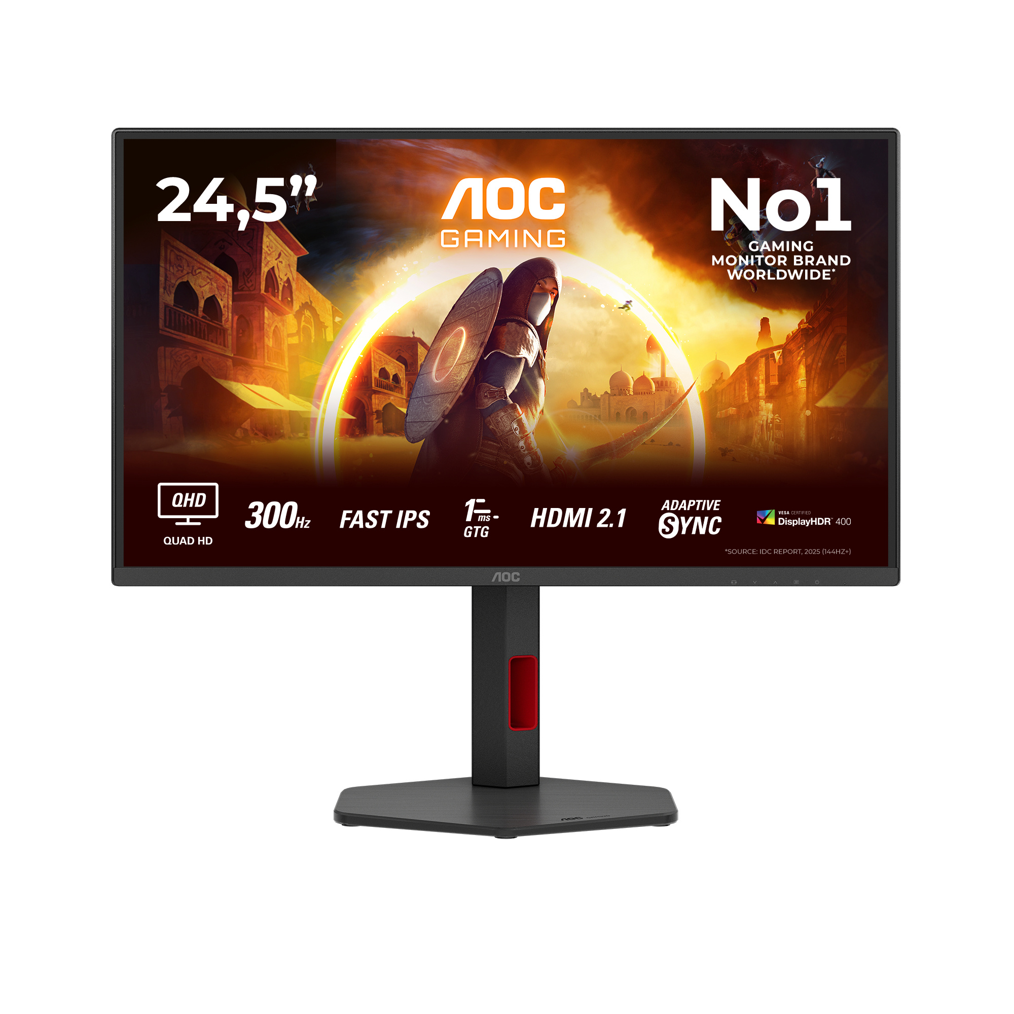 AOC AOC G4 Q25G4SR computer monitor 62,2 cm (24.5") 2560 x 1440 Pixels Quad HD LED Zwart, Rood