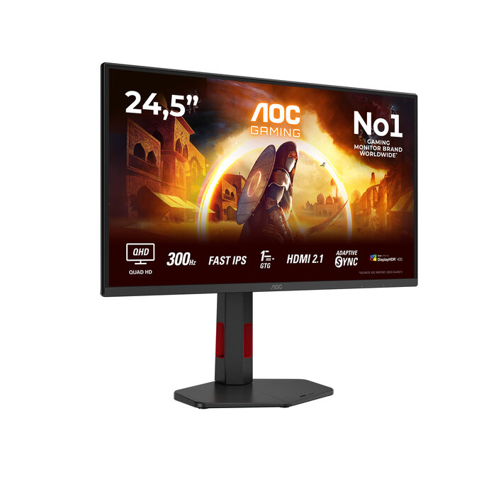 AOC AOC G4 Q25G4SR computer monitor 62,2 cm (24.5") 2560 x 1440 Pixels Quad HD LED Zwart, Rood