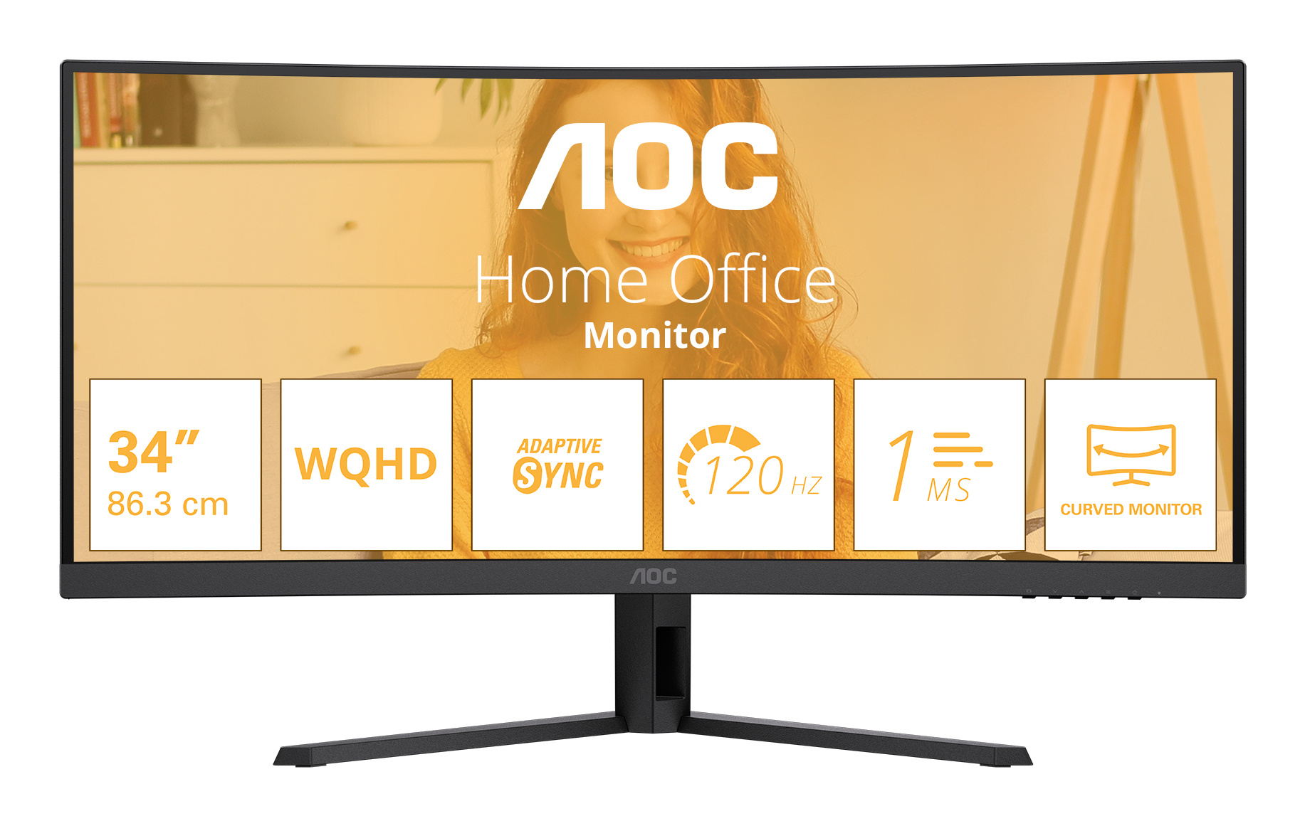 AOC AOC B3 CU34B3E computer monitor 86,4 cm (34") 3440 x 1440 Pixels Wide Quad HD LED Zwart