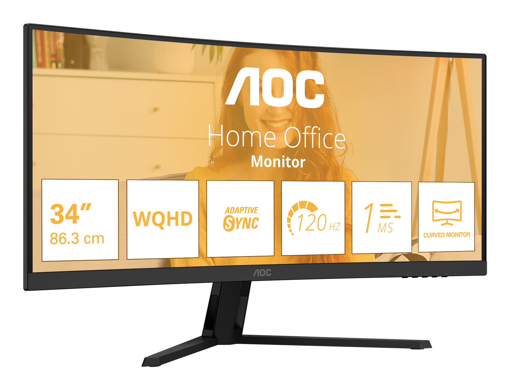 AOC AOC B3 CU34B3E computer monitor 86,4 cm (34") 3440 x 1440 Pixels Wide Quad HD LED Zwart