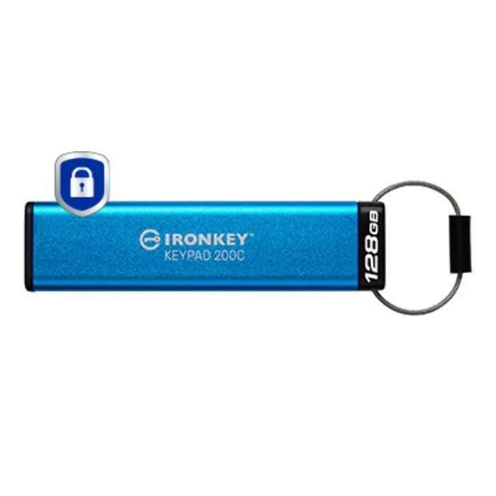 Kingston Kingston Technology IronKey 128GB USB-C Keypad 200C, FIPS 140-3 Lvl 3 AES-256