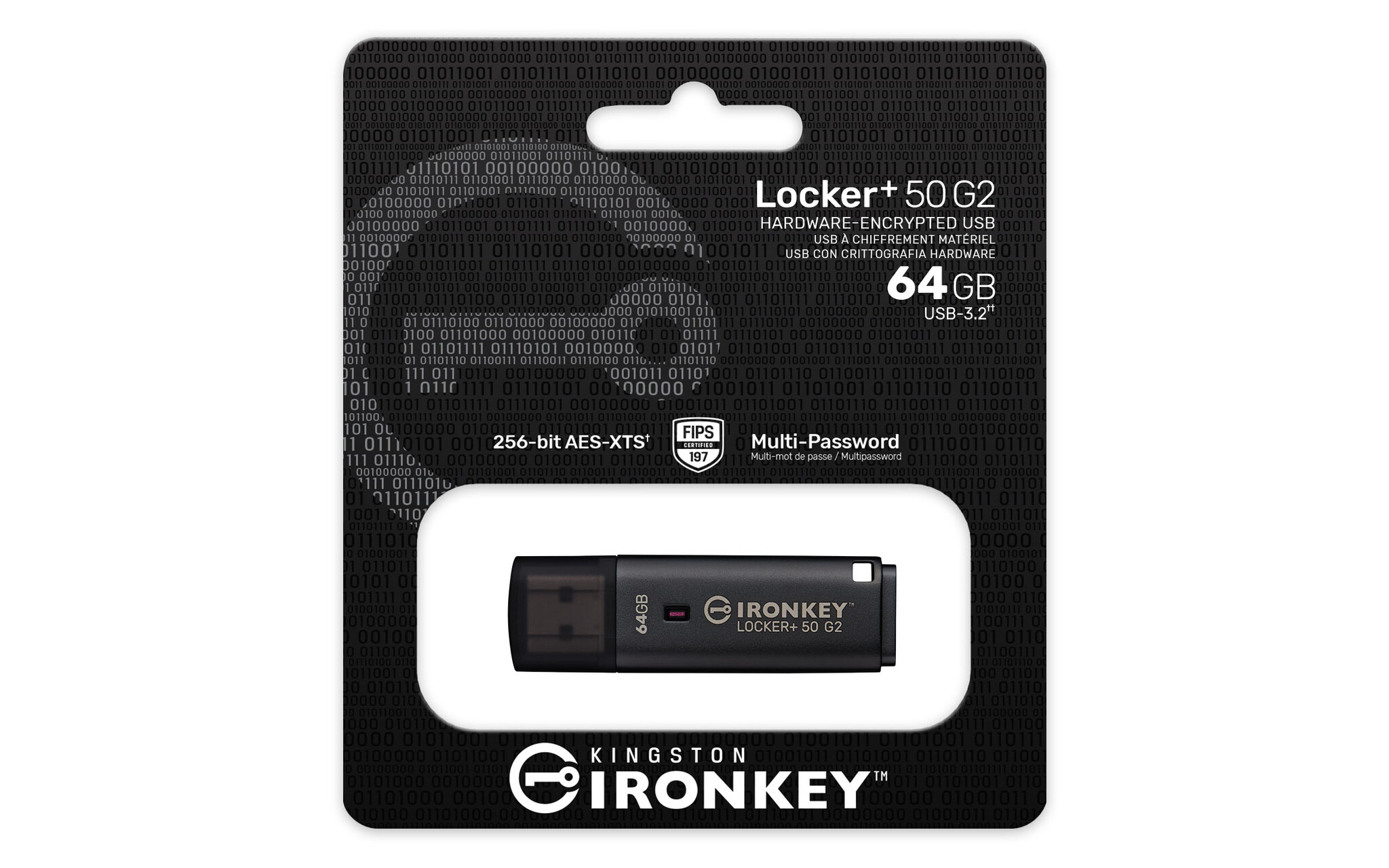 Kingston Kingston Technology IronKey 64GB Locker Plus 50 G2, FIPS 197, AES-256