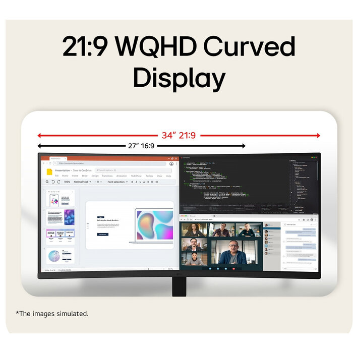 LG LG 34U601B-B computer monitor 86,4 cm (34") 3440 x 1440 Pixels Dual WQHD LCD Zwart
