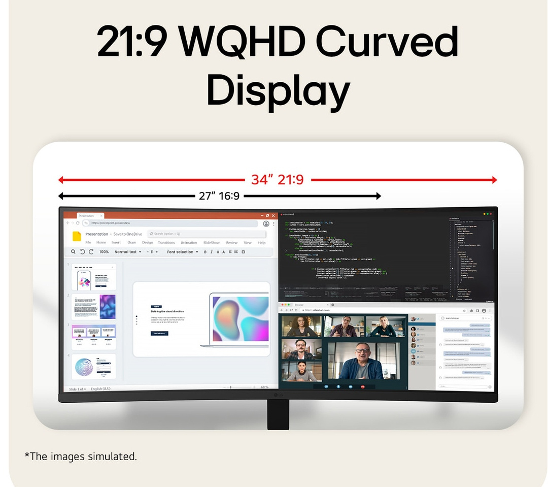 LG LG 34U601B-B computer monitor 86,4 cm (34") 3440 x 1440 Pixels Dual WQHD LCD Zwart