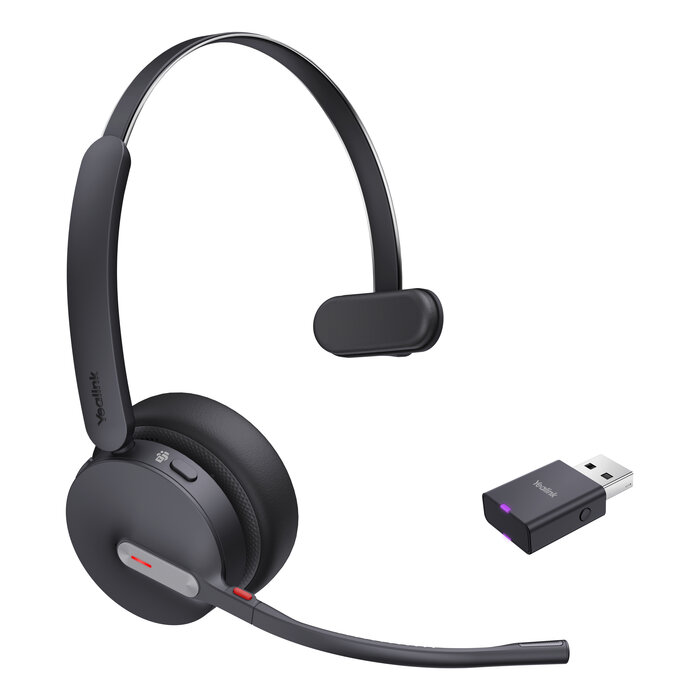Yealink Yealink WH64 Hybrid Mono Teams Headset Draadloos Hoofdband Kantoor/callcenter Micro-USB Bluetooth Zwart