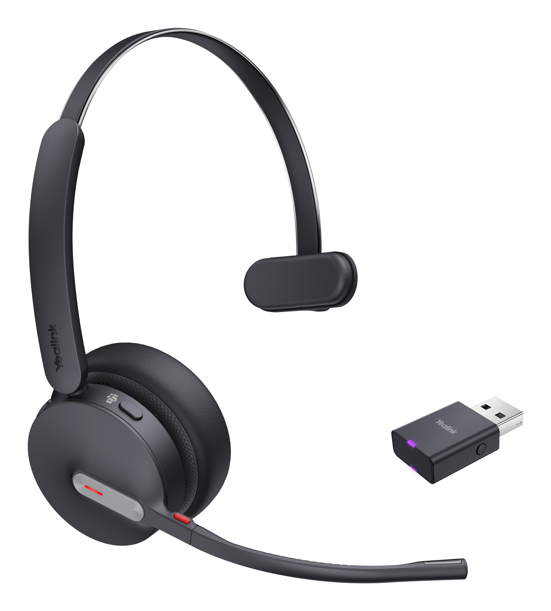 Yealink Yealink WH64 Hybrid Mono Teams Headset Draadloos Hoofdband Kantoor/callcenter Micro-USB Bluetooth Zwart