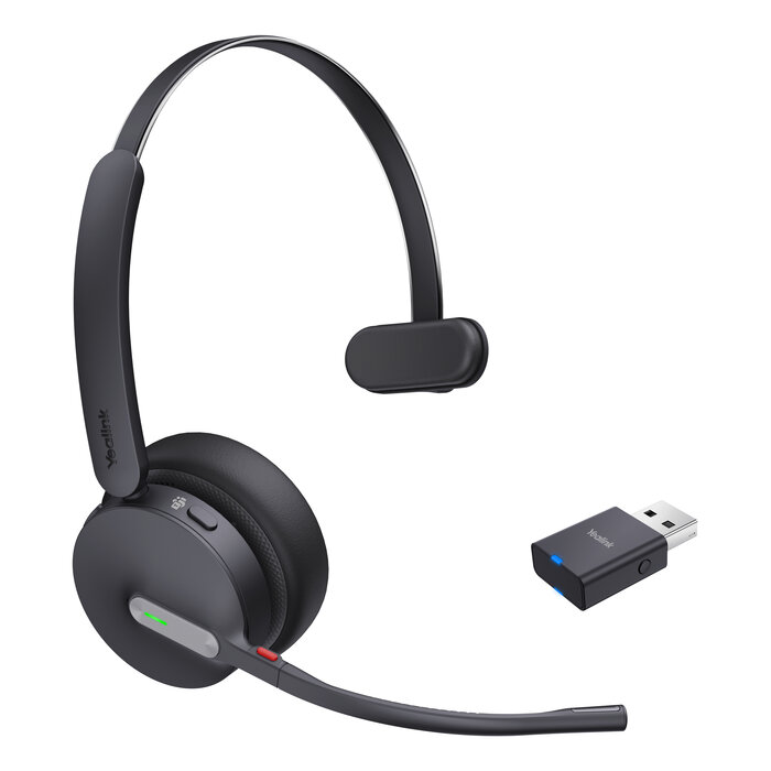 Yealink Yealink WH64 Hybrid Mono Teams Headset Draadloos Hoofdband Kantoor/callcenter Micro-USB Bluetooth Zwart