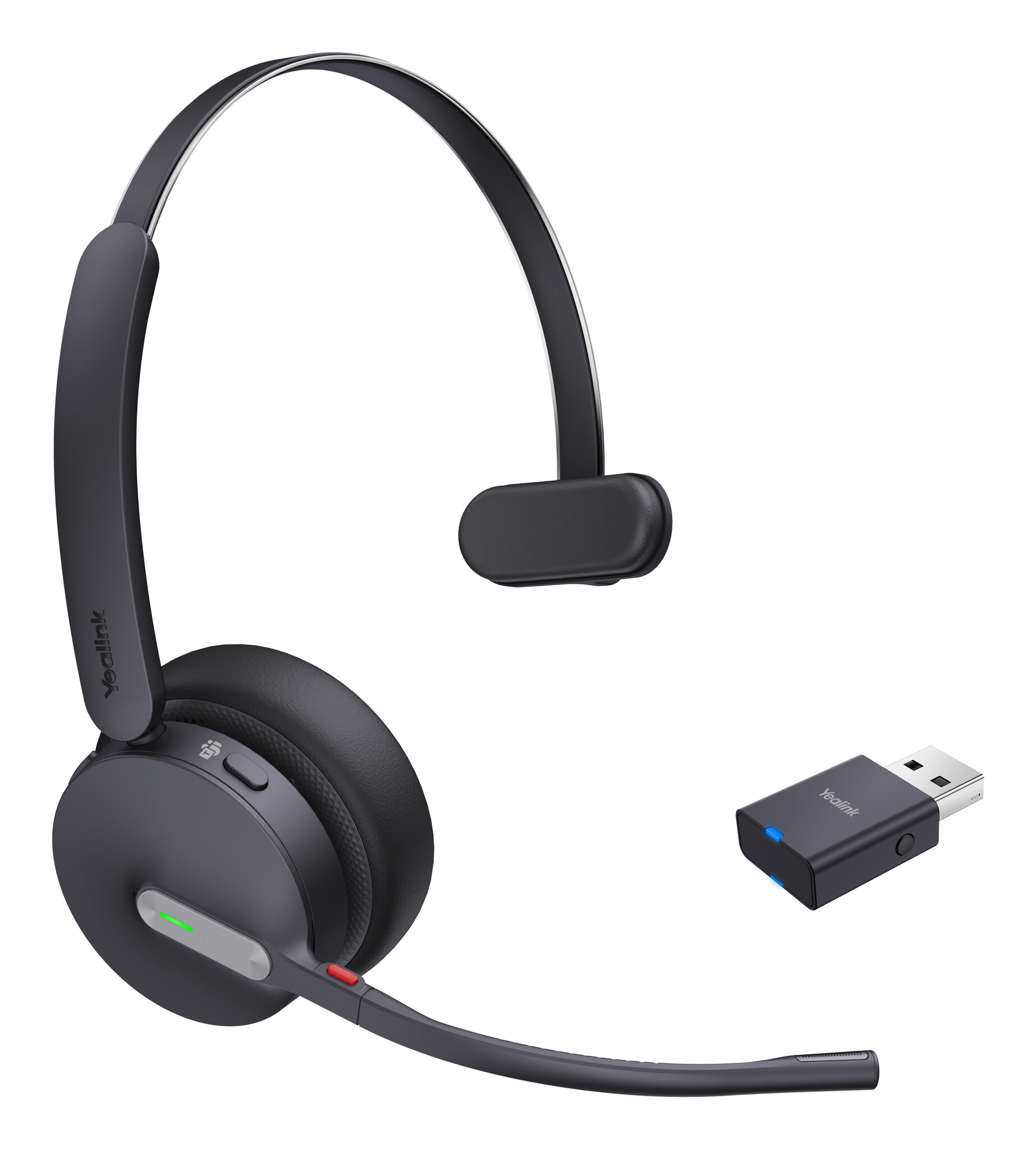 Yealink Yealink WH64 Hybrid Mono Teams Headset Draadloos Hoofdband Kantoor/callcenter Micro-USB Bluetooth Zwart