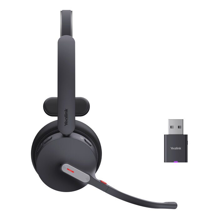Yealink Yealink WH64 Hybrid Mono Teams Headset Draadloos Hoofdband Kantoor/callcenter Micro-USB Bluetooth Zwart