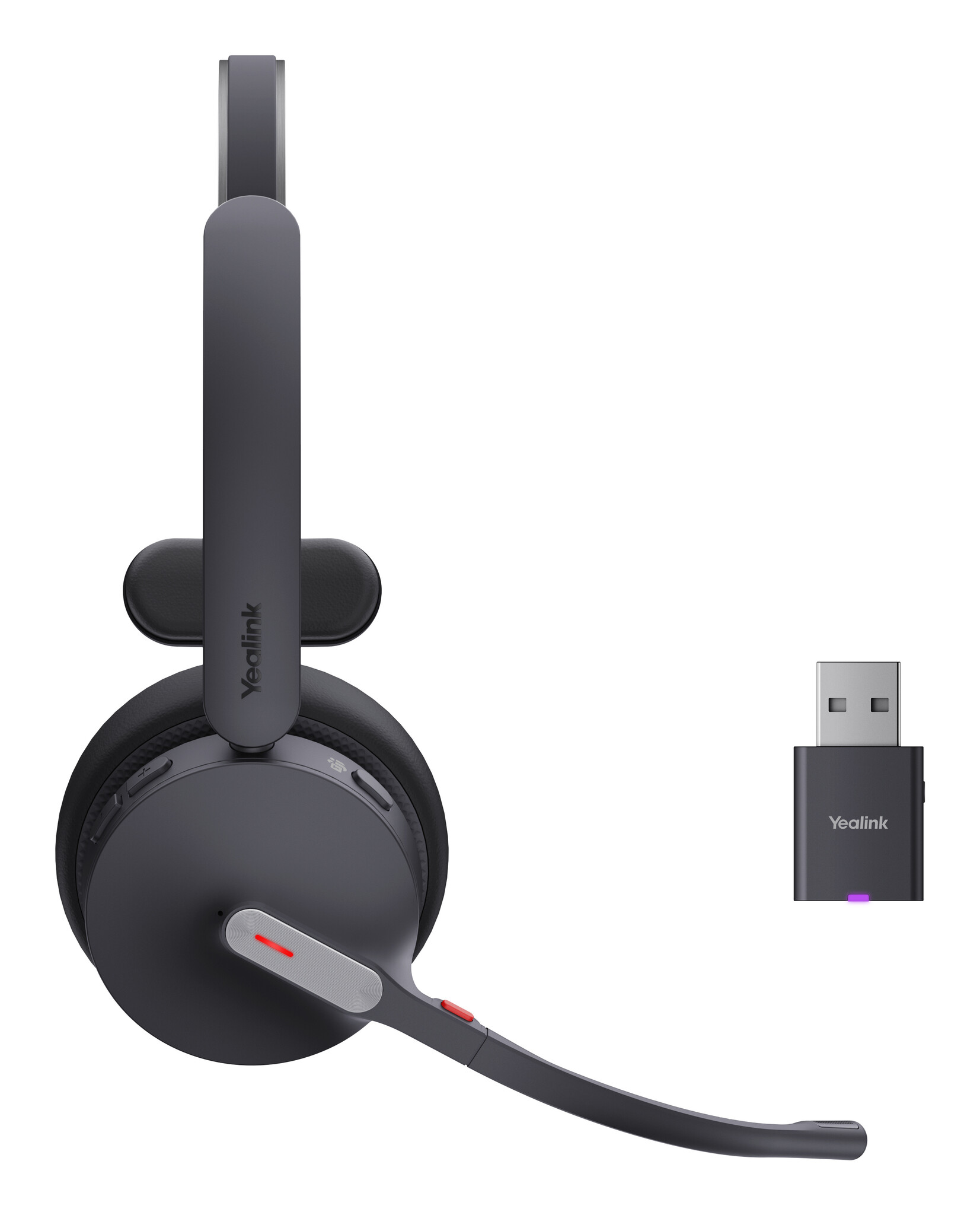 Yealink Yealink WH64 Hybrid Mono Teams Headset Draadloos Hoofdband Kantoor/callcenter Micro-USB Bluetooth Zwart