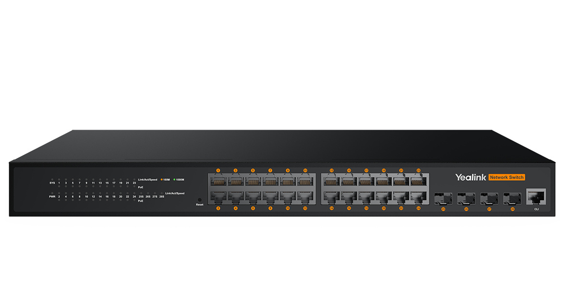 Yealink Yealink RCH240 Managed L2+ Gigabit Ethernet (10/100/1000) Power over Ethernet (PoE) Zwart