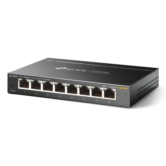 TP-Link TP-Link TL-SG108E netwerk-switch Managed L2 Gigabit Ethernet (10/100/1000) Zwart
