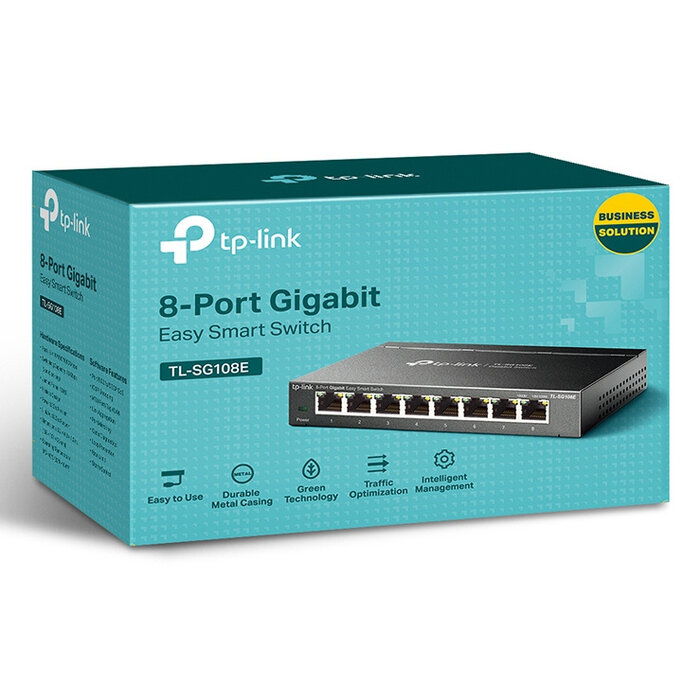 TP-Link TP-Link TL-SG108E netwerk-switch Managed L2 Gigabit Ethernet (10/100/1000) Zwart