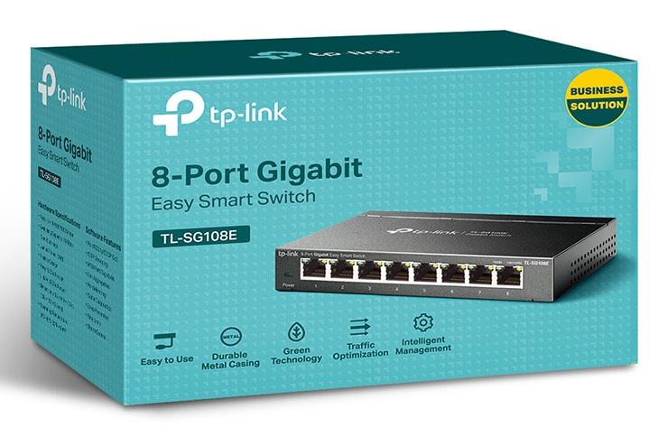 TP-Link TP-Link TL-SG108E netwerk-switch Managed L2 Gigabit Ethernet (10/100/1000) Zwart