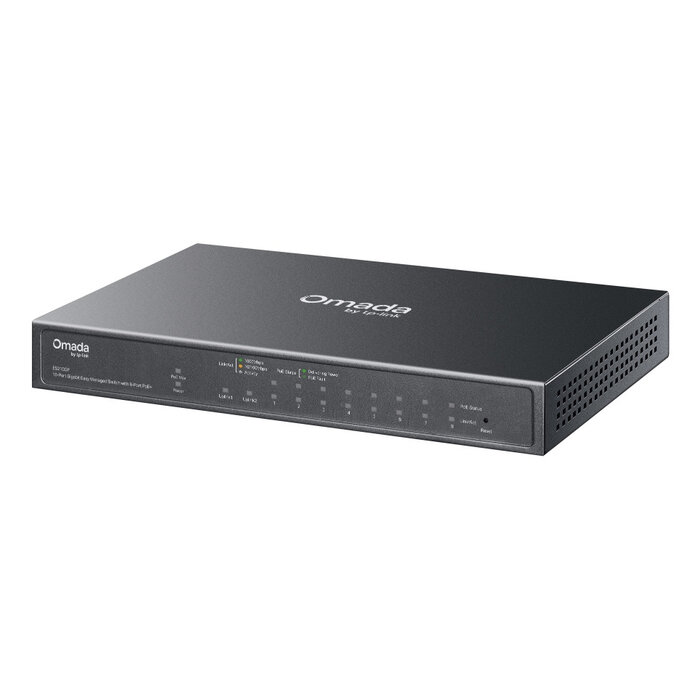 TP-Link TP-Link Omada ES210GP netwerk-switch Managed L2 Gigabit Ethernet (10/100/1000) Power over Ethernet (PoE) DIN-rail Zwart