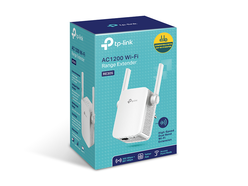 TP-Link TP-Link RE305 netwerkextender Netwerkrepeater Wit 10, 100 Mbit/s