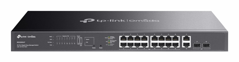 TP-Link TP-Link Omada ES220GMP netwerk-switch Managed L2 Gigabit Ethernet (10/100/1000) Power over Ethernet (PoE) Zwart