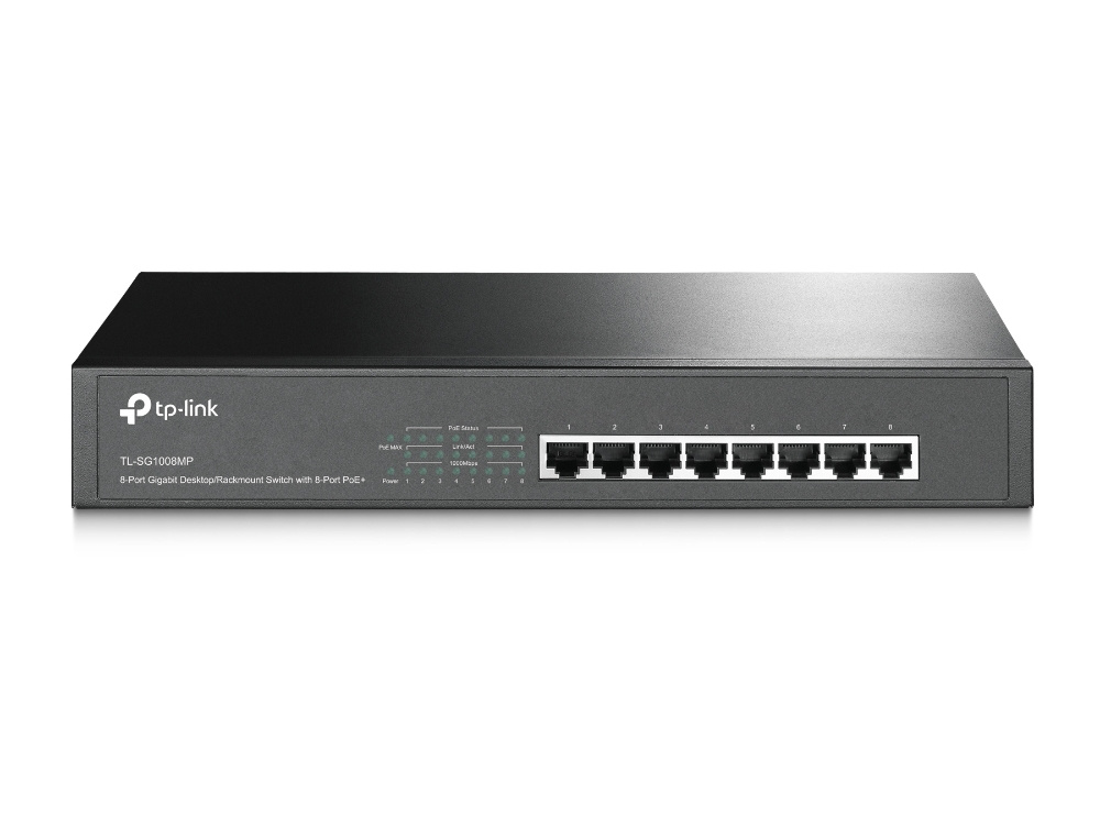 TP-Link TP-Link TL-SG1008MP Unmanaged Gigabit Ethernet (10/100/1000) Power over Ethernet (PoE) 1U Zwart