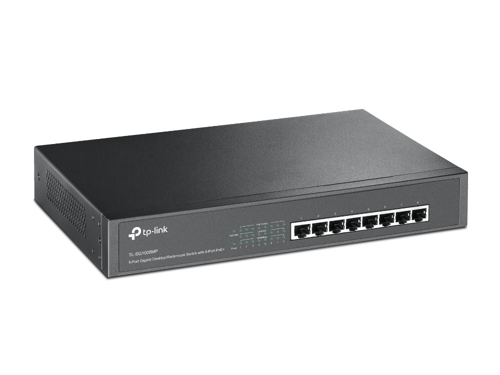 TP-Link TP-Link TL-SG1008MP Unmanaged Gigabit Ethernet (10/100/1000) Power over Ethernet (PoE) 1U Zwart