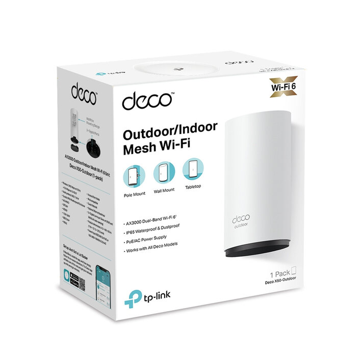 TP-Link TP-Link Deco X50-Outdoor Dual-band (2.4 GHz / 5 GHz) Wi-Fi 6 (802.11ax) Wit 1 Intern