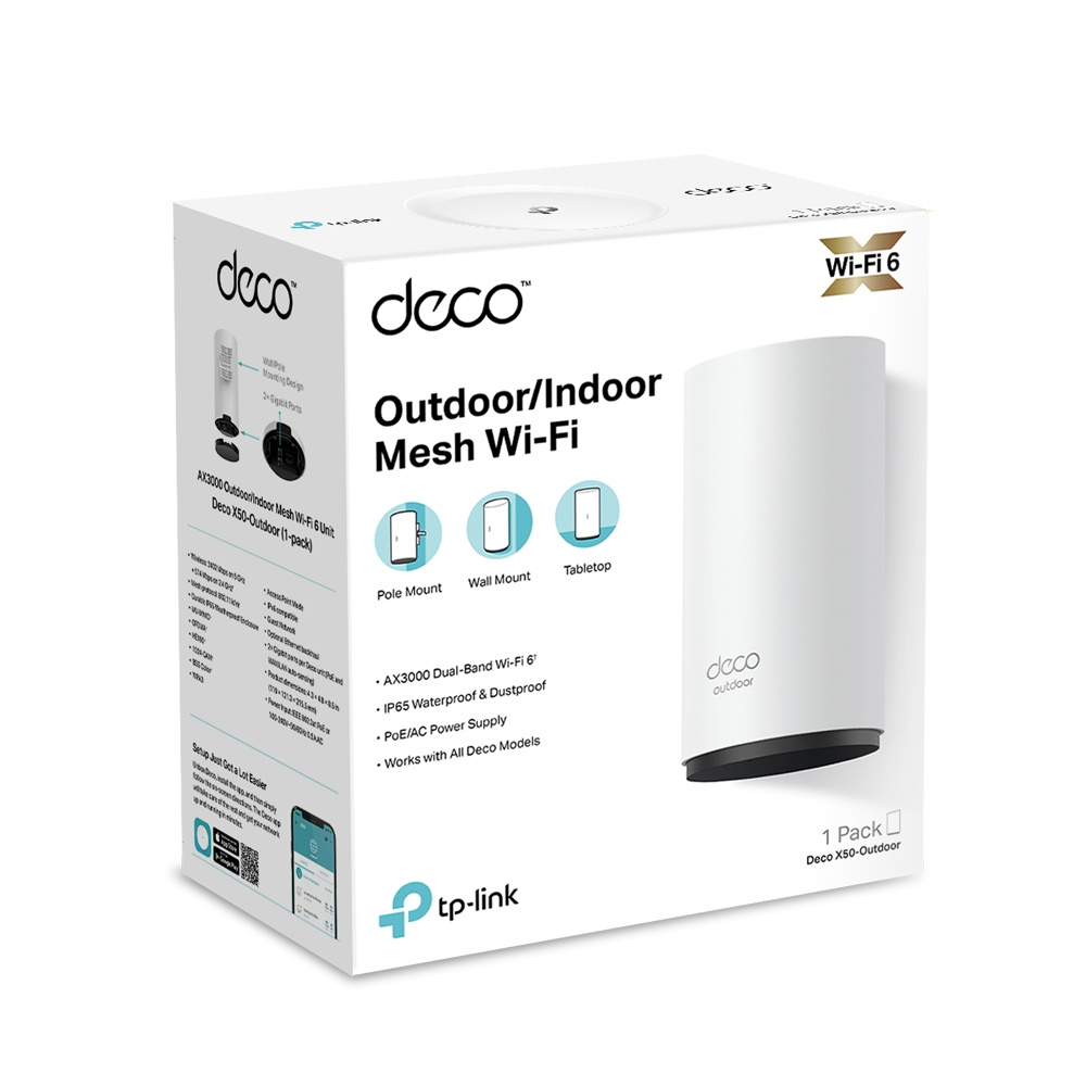 TP-Link TP-Link Deco X50-Outdoor Dual-band (2.4 GHz / 5 GHz) Wi-Fi 6 (802.11ax) Wit 1 Intern
