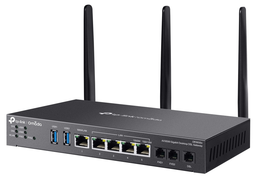 TP-Link TP-Link Omada DR3220v-4G draadloze router Gigabit Ethernet Dual-band (2.4 GHz / 5 GHz) Zwart