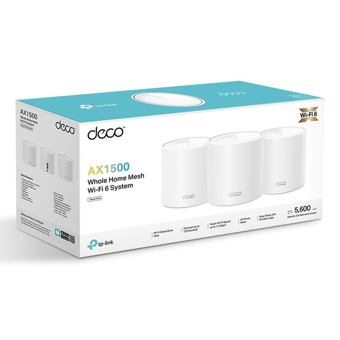 TP-Link TP-Link Deco X1500 Dual-band (2.4 GHz / 5 GHz) Wi-Fi 6 (802.11ax) Wit 2 Intern