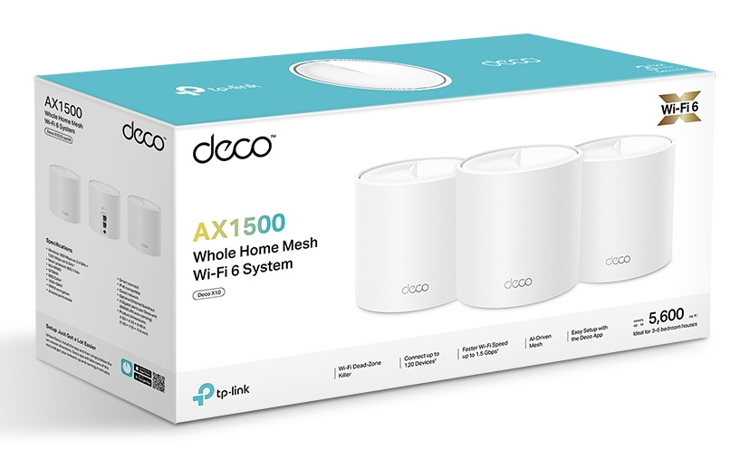 TP-Link TP-Link Deco X1500 Dual-band (2.4 GHz / 5 GHz) Wi-Fi 6 (802.11ax) Wit 2 Intern
