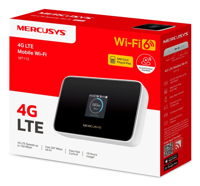 TP-Link Mercusys MT115 mobiele router / gateway / modem Router voor mobiele netwerken