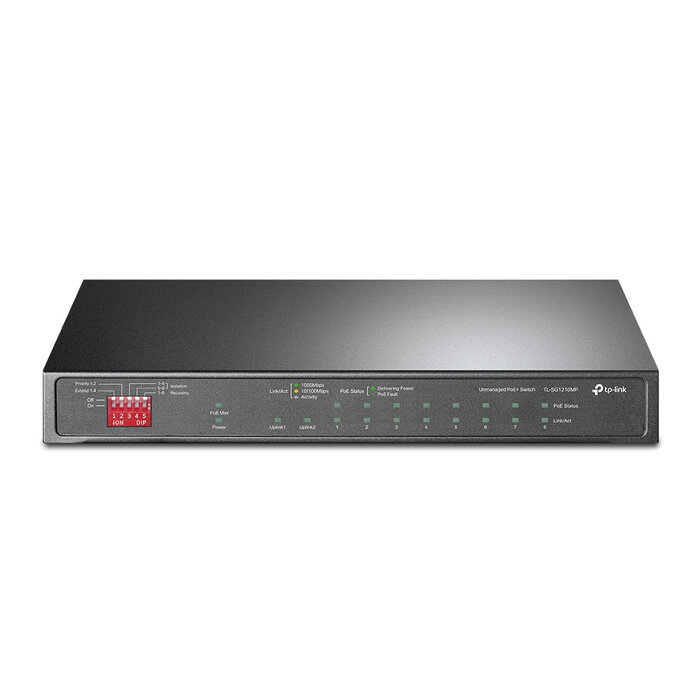 TP-Link TP-Link TL-SG1210MP netwerk-switch Unmanaged Gigabit Ethernet (10/100/1000) Power over Ethernet (PoE) Zwart