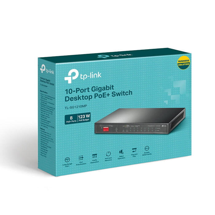 TP-Link TP-Link TL-SG1210MP netwerk-switch Unmanaged Gigabit Ethernet (10/100/1000) Power over Ethernet (PoE) Zwart