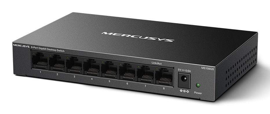 TP-Link Mercusys MS108GS netwerk-switch Unmanaged Gigabit Ethernet (10/100/1000) Zwart