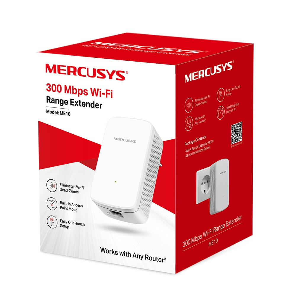 TP-Link Mercusys ME10 netwerkextender Netwerkrepeater Wit 10, 100 Mbit/s