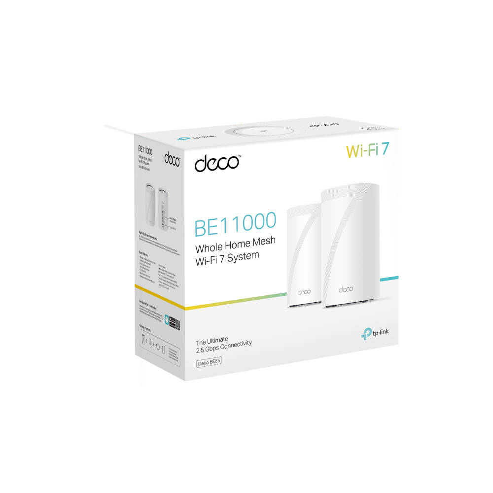 TP-Link TP-Link Deco BE65 Tri-band (2,4 GHz / 5 GHz / 6 GHz) Wi-Fi 7 (802.11be) Wit 4 Intern