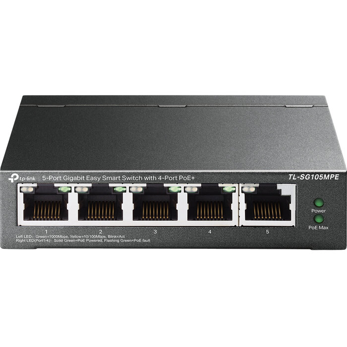 TP-Link TP-Link TL-SG105MPE netwerk-switch L2 Gigabit Ethernet (10/100/1000) Power over Ethernet (PoE) Zwart