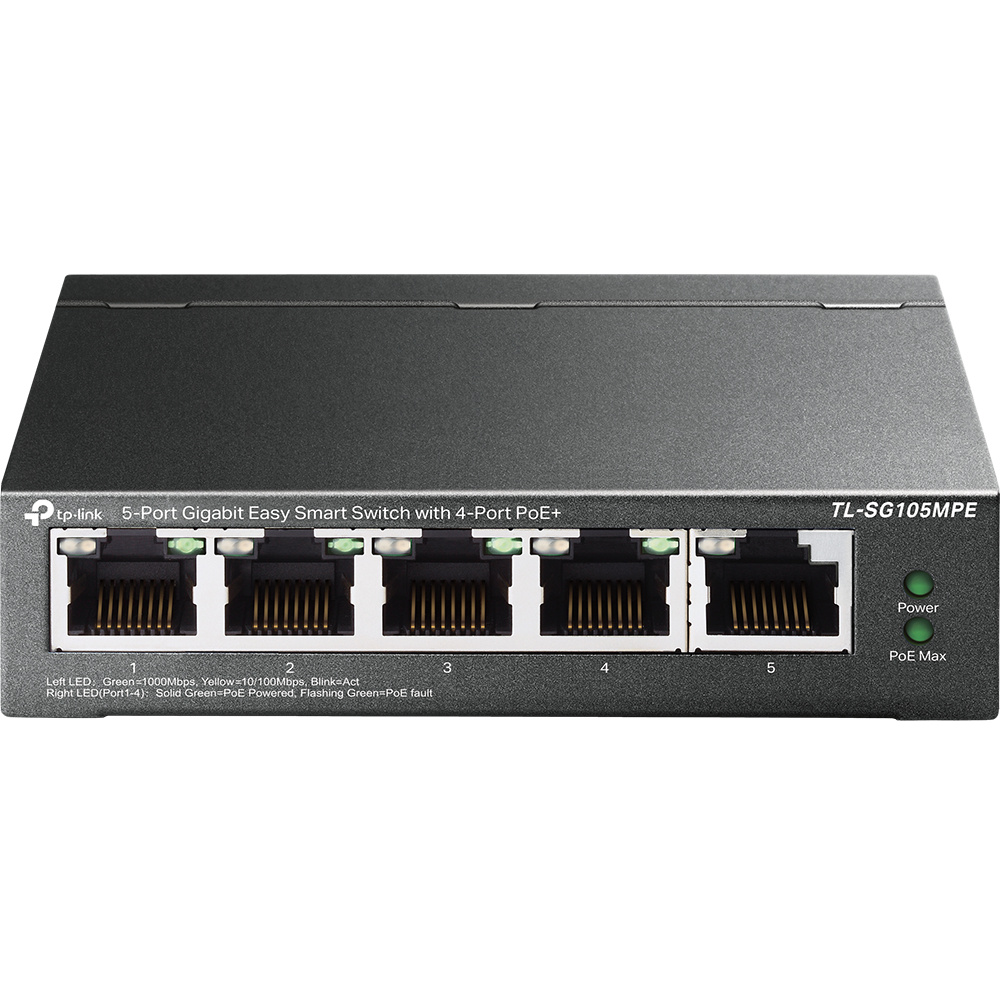 TP-Link TP-Link TL-SG105MPE netwerk-switch L2 Gigabit Ethernet (10/100/1000) Power over Ethernet (PoE) Zwart